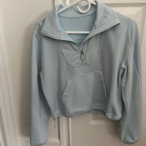 NWOT Lululemon Softstreme Half Zip - Light Blue - Size 4